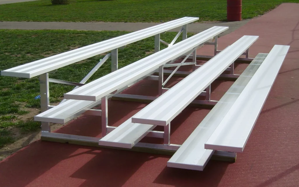 Outdoor non-elevated bleachers.