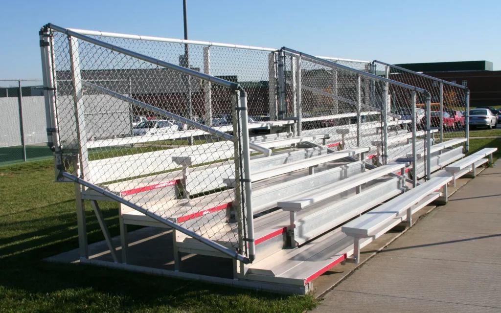 Outdoor non-elevated bleachers.