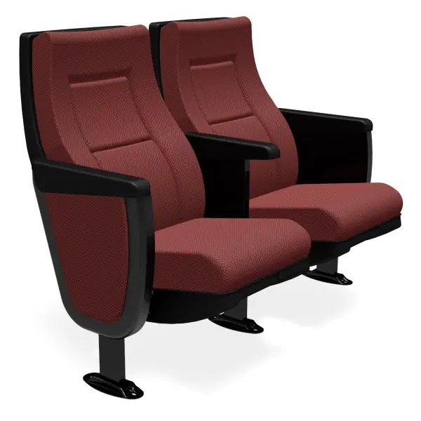 Two side-by-side, plush seats: burgundy marquis model.